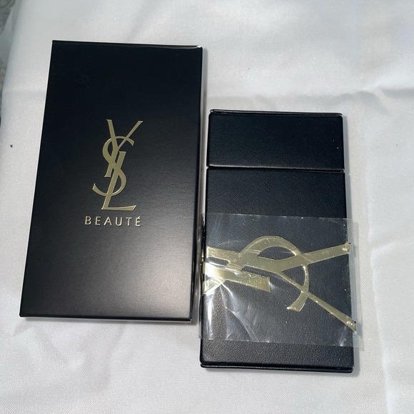 YSL BEAUTE Black Magnetic Brush Makeup Box Gold Logo YVES Saint Laurent NEW - Picture 1 of 12